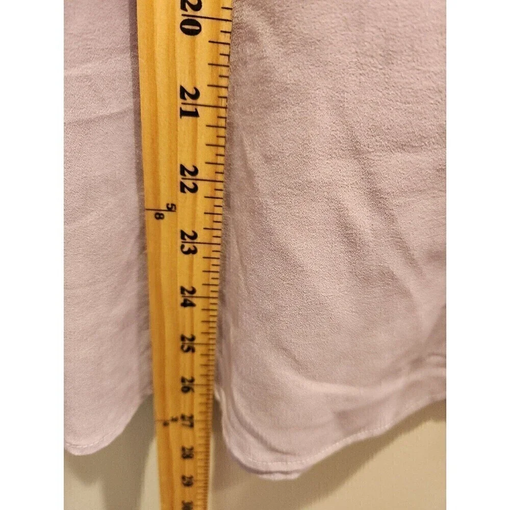 Eloquii Lavender Blouse Long Sleeve Mixed Media Lightweight Side Slits Euc - Picture 7 of 8